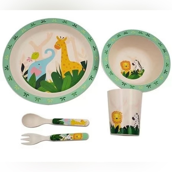 Jungle Safari baby  Dinnerware Set - 5 pcs Bamboo - Picture 2 of 4
